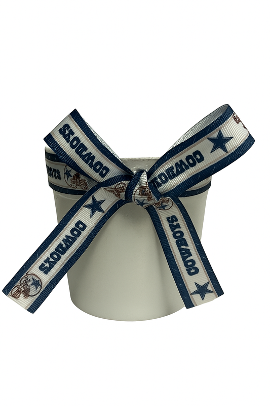 White Ceramic Flower Pot with a Bow Ribbon