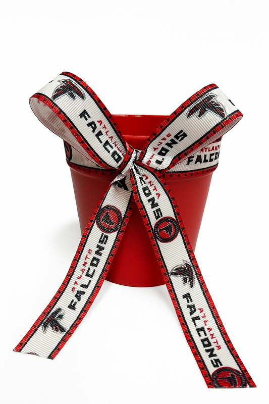 Spirit Pot – Bold Red Planter with Team Ribbon